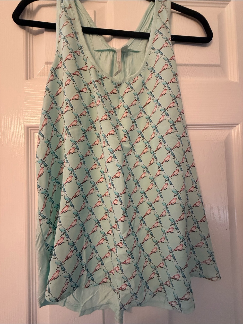 LC Lauren Conrad Mint Green Bird Print Tank